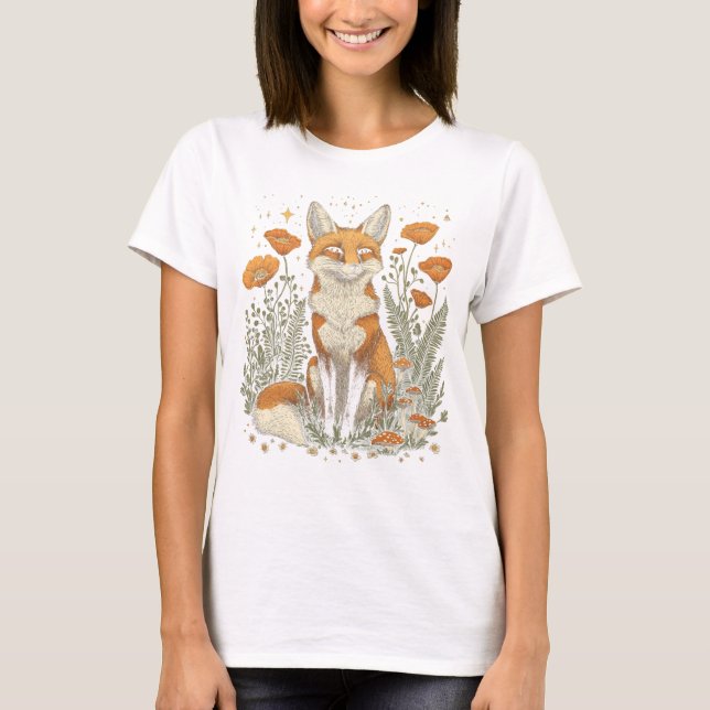 Fox Bland Wildblommor T-shirt (Framsida)