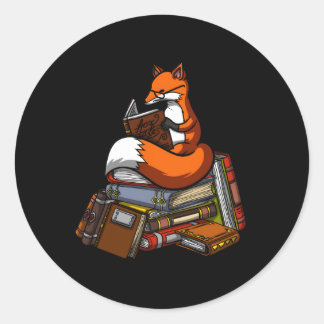 Fox Bok, bibliotekariskt djur Runt Klistermärke