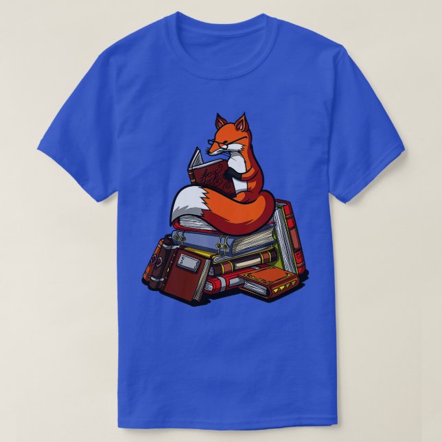 Fox Bok som läser NERD Cute Animal Librarian Women T Shirt (Design framsida)