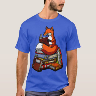 Fox Bok som läser NERD Cute Animal Librarian Women T Shirt