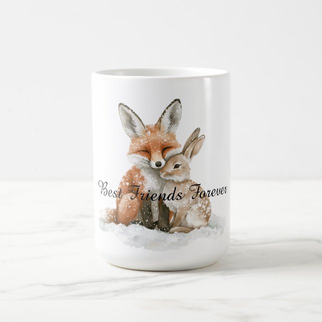 Fox Bunny Rabbit Best Friends Forever Kaffemugg (Center)