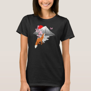 Fox Butterfly med Cherry Blommar Vinge Japansk SA T Shirt
