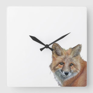 Fox Clock Fyrkantig Klocka