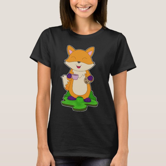 Fox Coffee Cookie T Shirt (Framsida)