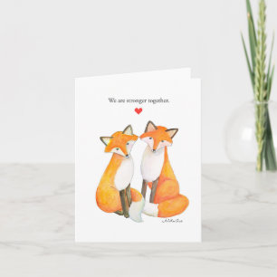 Fox Couple Foxy lite Kärlek-årsdag Alla hjärtans Kort