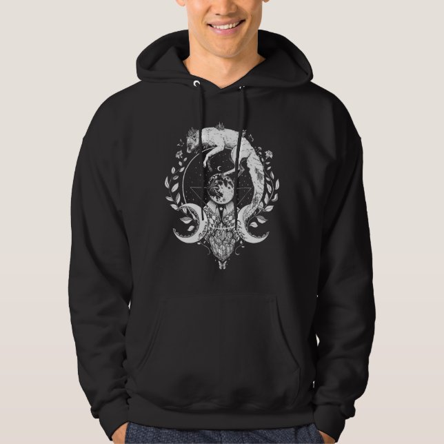 Fox Crystal Måne och Witchcraft Hoodie (Framsida)