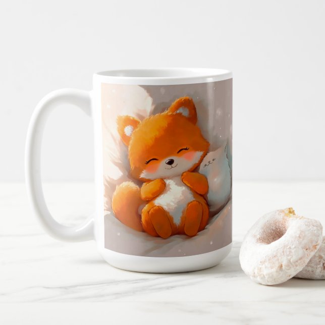 Fox cub anime kaffemugg (Med munk)