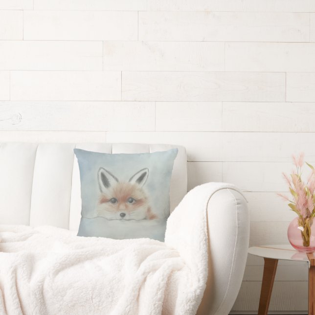 Fox cub cushion pillow kudde (Soffa)