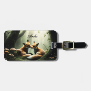 Fox Cuddle i Personligen Misty Forest Bagagebricka