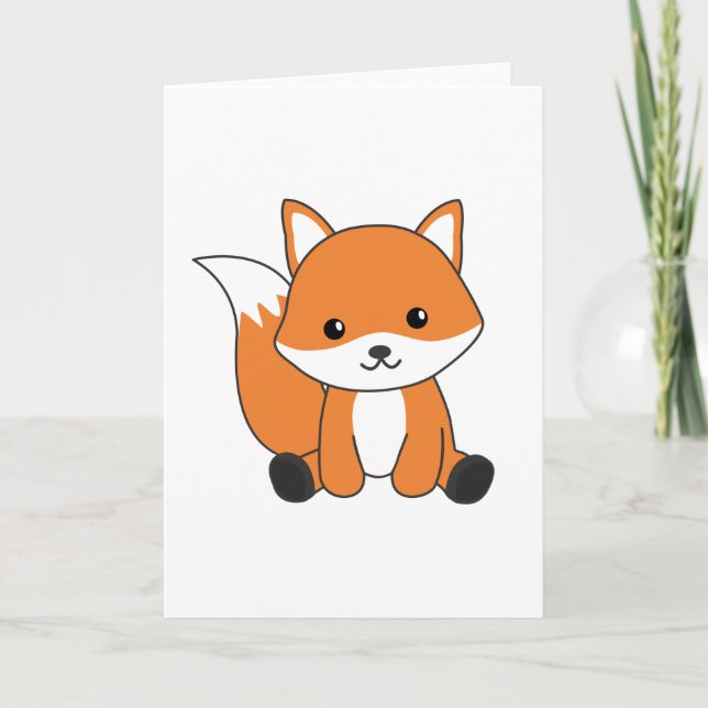 Fox Cute Forest Animal Foxes Red Fox Kort (Framsida)