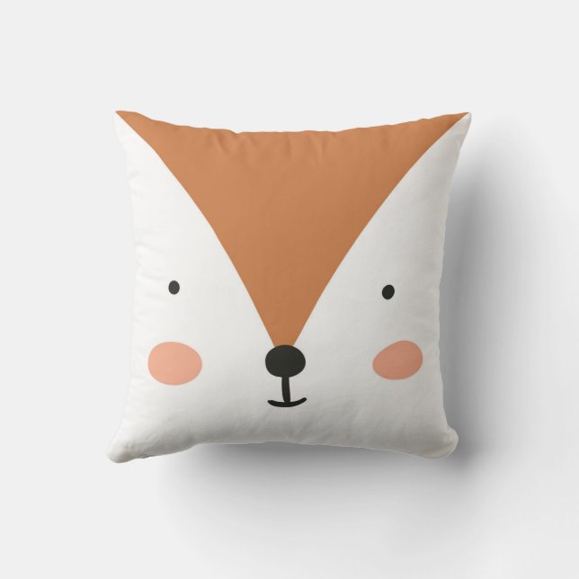 Fox Cute Grönt plantskolor i Baby rum Kudde (Baksida)