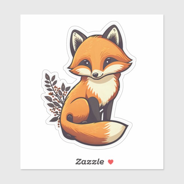 Fox cute little animal klistermärken (Ark)