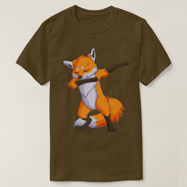 Fox Dabbing Fox Funny Animal Foxes Älskare Boys Gi T Shirt (Design framsida)