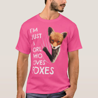 Fox Dam Girls Djur älskare Fox T Shirt