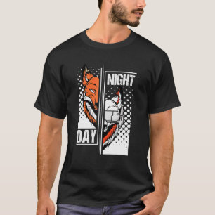 Fox Day Night Gaming I Headset Animal Fox Gamer Wi T Shirt