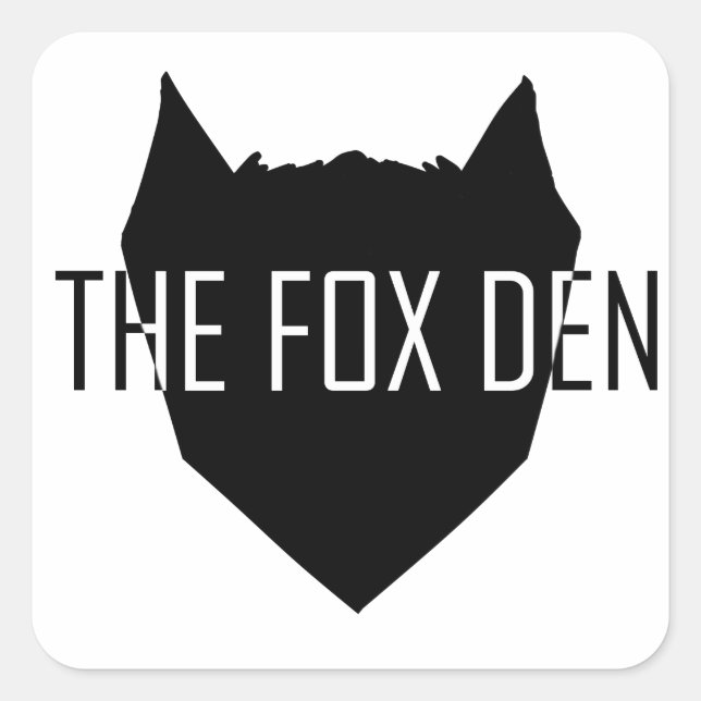 "Fox Den" Fyrkantigt Klistermärke (Framsida)