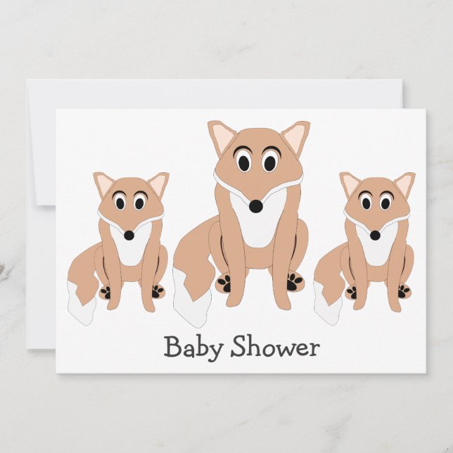 Fox Design Baby Shower-inbjudan Inbjudningar (Framsida)