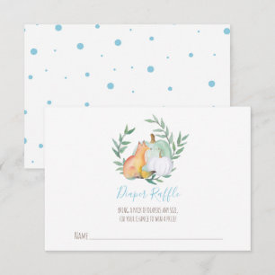 Fox Diaper Raffle Insert - November Baby Shower Inbjudningar