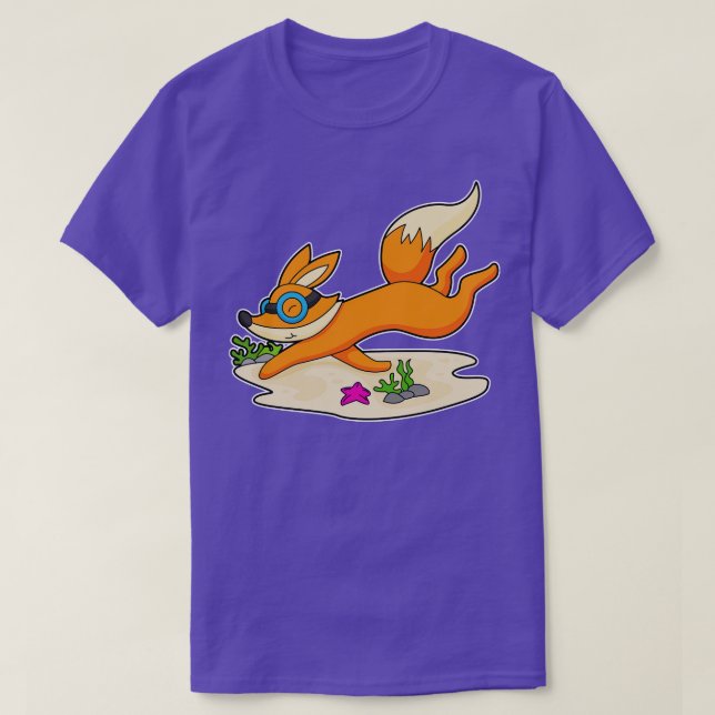 Fox Diver Swimming goggel T Shirt (Design framsida)