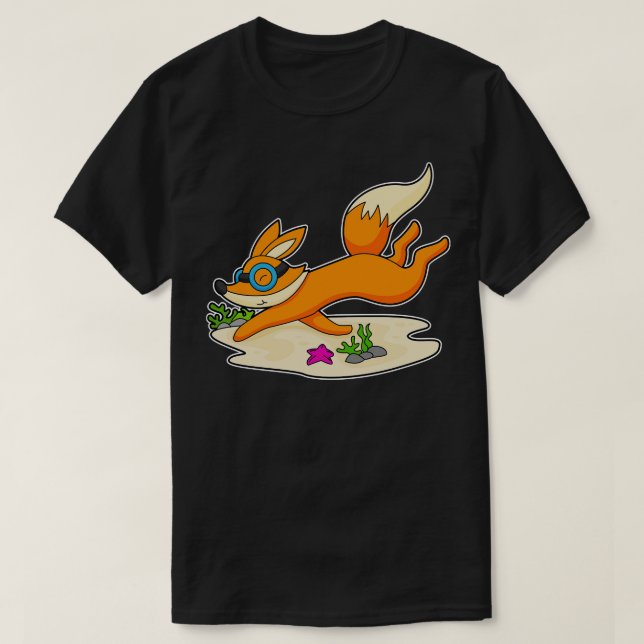 Fox Diver Swimming goggel T Shirt (Design framsida)