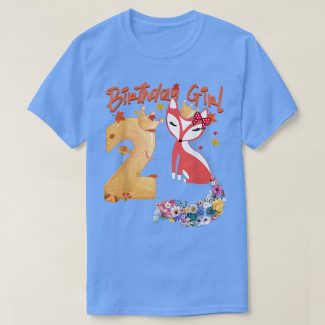 Fox Djur älskare 2:e födelsedagen Flicka Fox B-dag T Shirt (Design framsida)