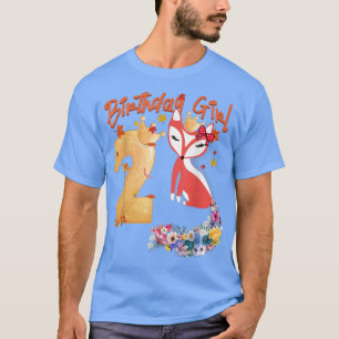 Fox Djur älskare 2:e födelsedagen Flicka Fox B-dag T Shirt