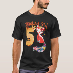Fox Djuren 5: e födelsedagen Flicka Fox B Dag 5 år T Shirt