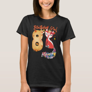 Fox Djuren 8: e födelsedagen Flicka Fox B Dag 8 år T Shirt