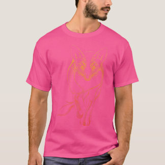 Fox Dot Line Art Cute Animal Teckning Fox T Shirt