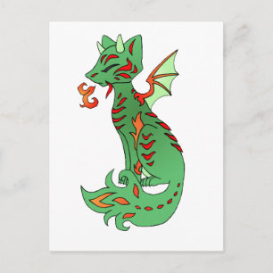 Fox Dragon Vykort