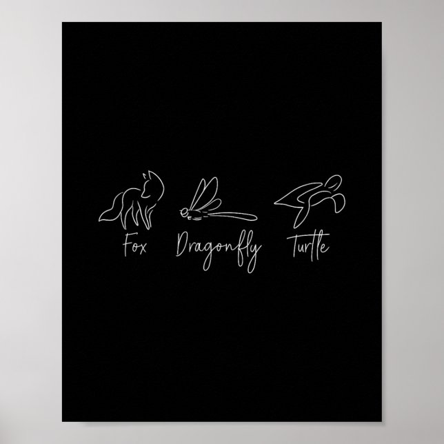 Fox Dragonfly Turtle Trump Meme Minimalist  Poster (Framsidan)