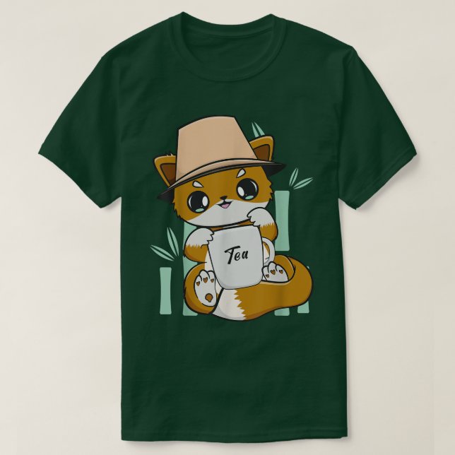 Fox Drinks Bubble Tea Mjölk with Boba T Shirt (Design framsida)