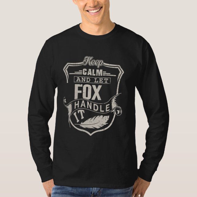 Fox Efternamn Shirt Fox Namn födelsedag T (Framsida)