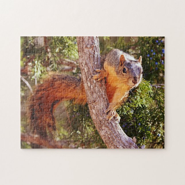 Fox ekorrel Nature Animal Puzzle Pussel (Horisontell)
