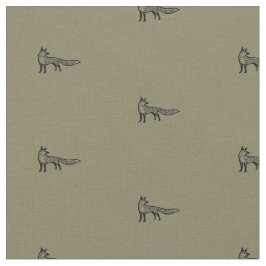 Fox fabric - earth colour tyg