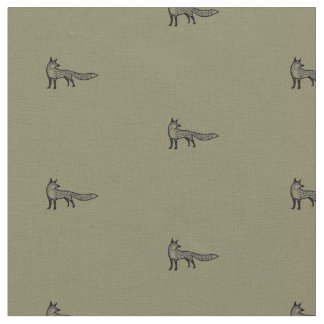 Fox fabric - earth colour tyg