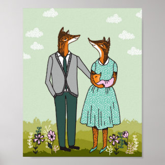 Fox Familj - det är en flicka baby poster