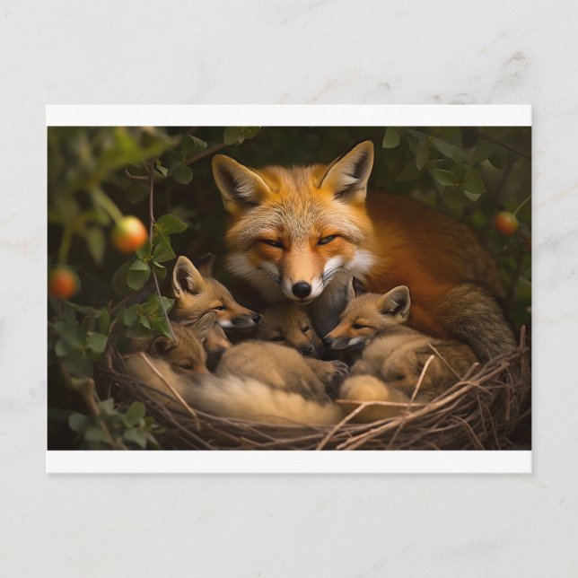 Fox-familjen i Vilden Vykort (Framsida)