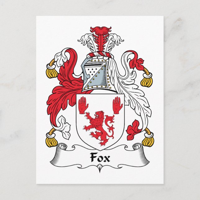 Fox Family Crest Vykort (Framsida)
