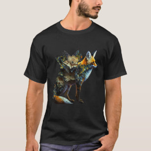 Fox Fantasy Flowers Art Abstrakt Animal Fox T Shirt