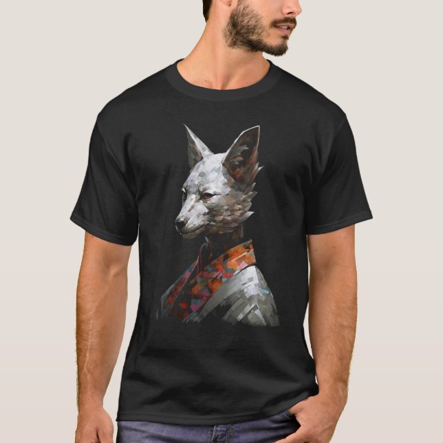 Fox Fantasy Polygon China Animal Fox T Shirt (Framsida)