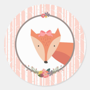 Fox Flicka Runt Klistermärke