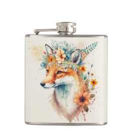 Fox Flower Crown Watercolor                        Fickplunta