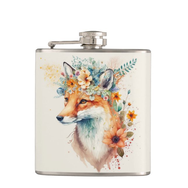 Fox Flower Crown Watercolor                        Fickplunta (Framsidan)