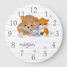 Fox för skogsbruk Bear Bunny Wall Clock