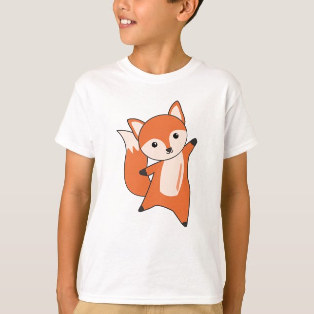 Fox Forest Animal Foxes Orange Kawaii Animals T Shirt (Framsida)