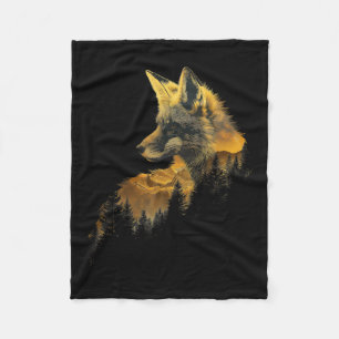 Fox Forest Nature Älskare Mountains Hiking Camping Fleecefilt