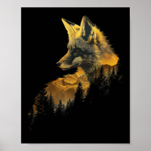 Fox Forest Nature Älskare Mountains Hiking Camping Poster