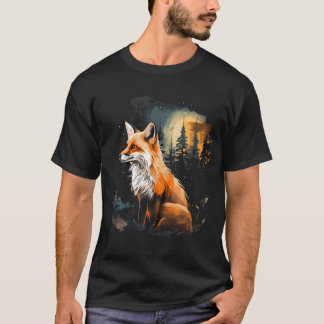 Fox Forest Nature Älskare Mountains Hiking Camping T Shirt