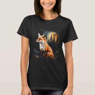 Fox Forest Nature Älskare Mountains Hiking Camping T Shirt